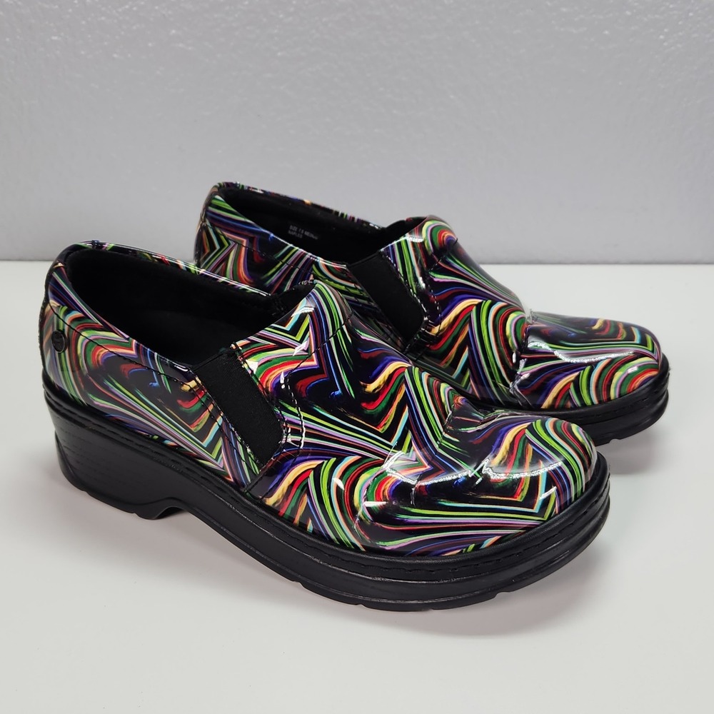 Klogs Naples Slip-On Colorful Swirl Slip Resistant Nursing Shoes Women 7.5 M